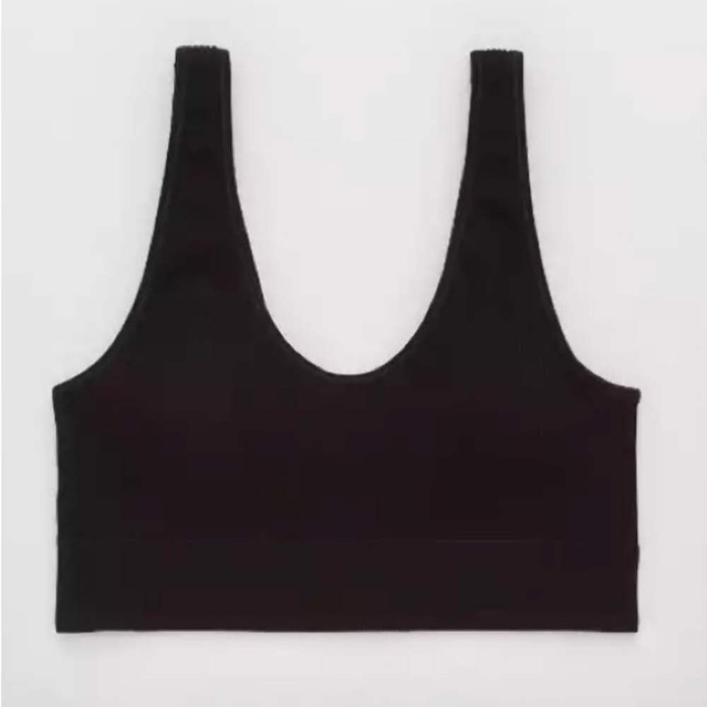 AERIE SEAMLESS PADDED BRALETTE XL BLACK NWT